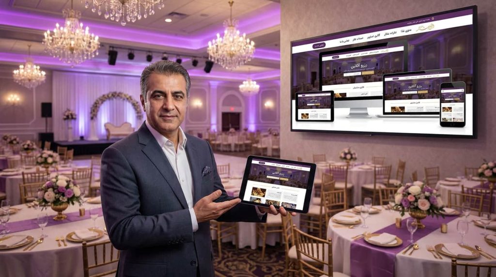 وب سایت حرفه ای تالار پذیرایی با سیستم رزرو آنلاین