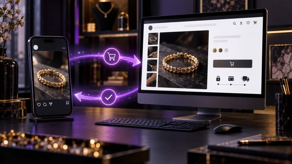 اتصال سایت فروش زیورآلات به اینستاگرام