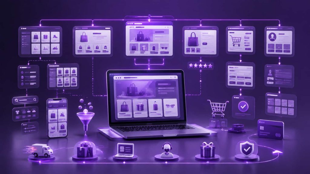 ساختار صفحات فروشگاه را طراحی کنید