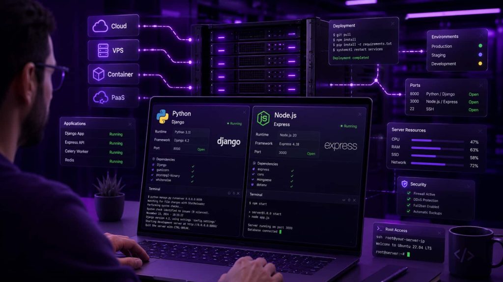 هاست پایتون و Node.js