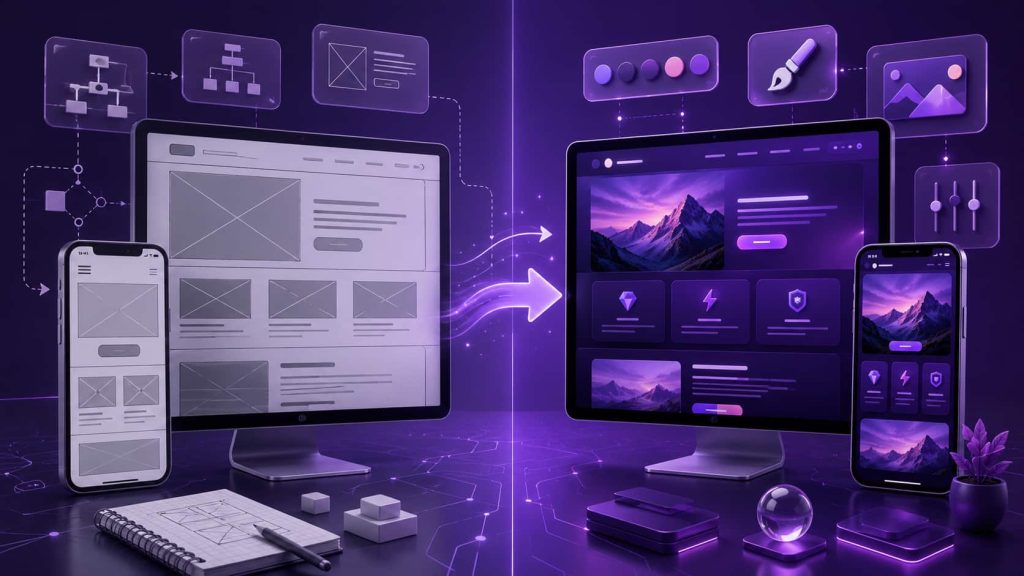 تفاوت وایرفریم و Mockup