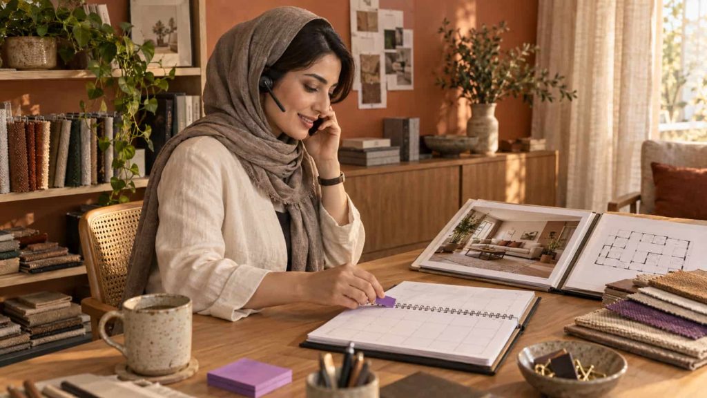 پیگیری مشتری و هماهنگی مشاوره دکوراسیون