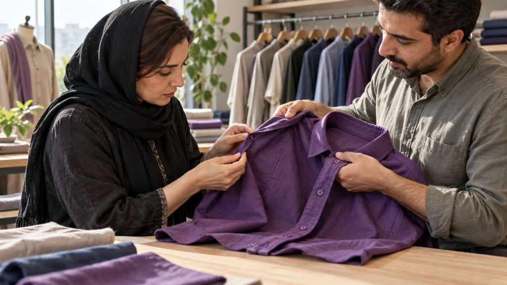 بررسی کیفیت نمونه لباس پیش از خرید عمده
