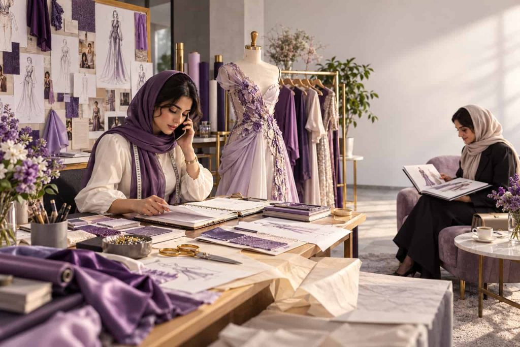 طراح لباس با فرایند سنتی ثبت سفارش و مشاوره