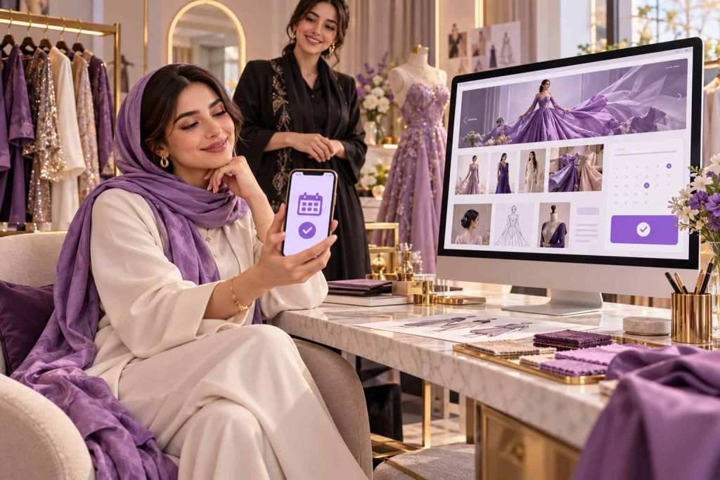 نمایش نمونهکارها و رزرو آنلاین مشاوره طراحی لباس